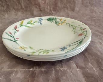 Corelle Corning "My Garden" 7.25” Salad/Dessert/Side Plates~ Set of 4 Extras or Replacements~ Very Good Condition~ FREE SHIP