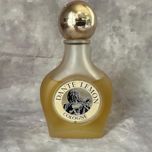 Dante Lemon Cologne~ 1960&#39;s~ Rare~ 4 oz Bottle 85% Full~ Glass Bottle Vintage Shaving Men&#39;s Toiletries FREE SHIPPING