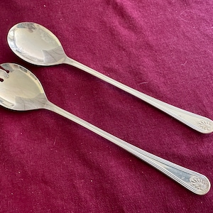 Vintage Longhandled Serving Fork and Spoon &quot;WA Silverplated Made in England~ FREE SHIP