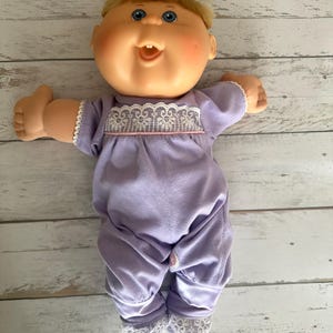 Cabbage Patch 2004 Play Along 16" Baby Doll~ Purple Outfit and Bow Left Cheek Dimple~ Shoes and Hair Accessories