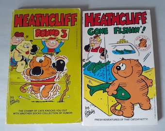 Healthcliff Mini Paper Comics~ Mid 80's~ "Round 3 Gone Fishin" ~ FREE SHIP