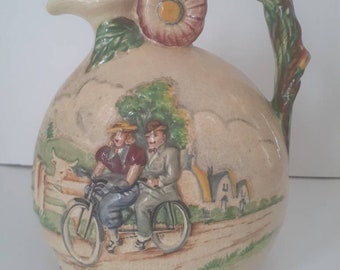 Vintage Crown Devon Fielding Daisy Bell Majolica Musical Jug 1930s Rare ~ FREE SHIP