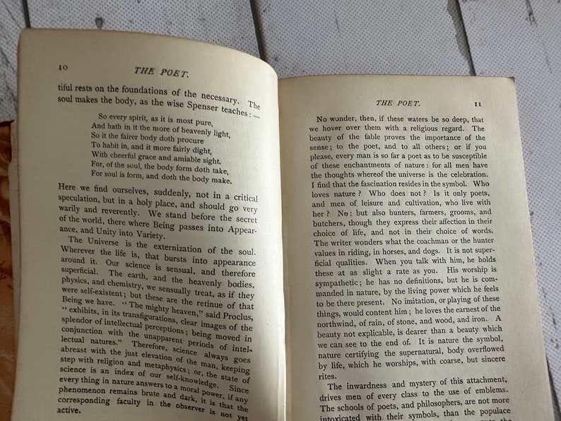 Ralph Waldo Emerson "ESSAYS" Second Series Softcover~Antique Publication 1800's Thomas Y Cromwell New York~ Antiquarian Book FREE SHIP image 7