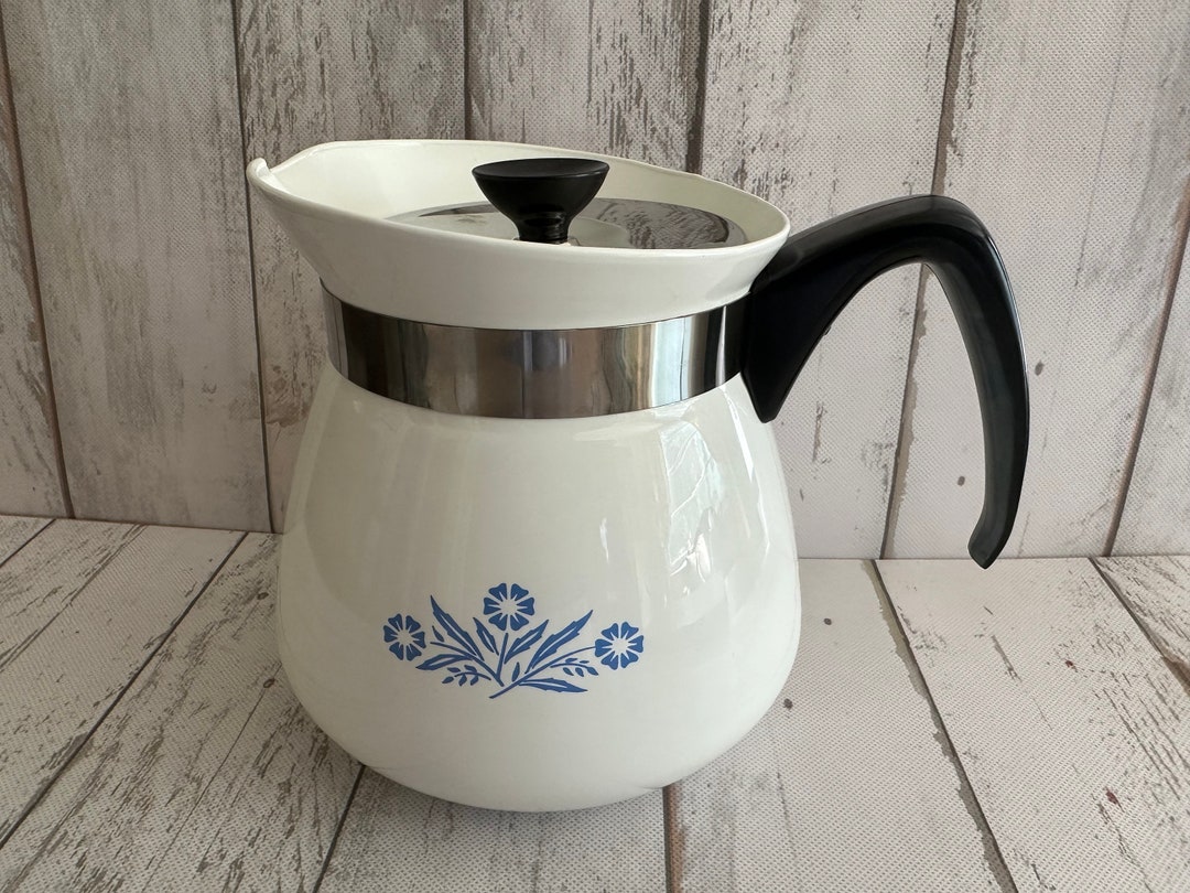 Corning Ware Large 8 Cup Teapot Corning Blue Cornflower 2 Qt Etsy