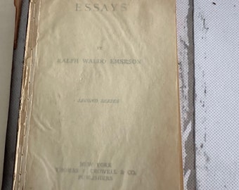 Ralph Waldo Emerson "ESSAYS" Second Series Softcover~Antique Publication 1800's Thomas Y Cromwell New York~ Antiquarian Book FREE SHIP
