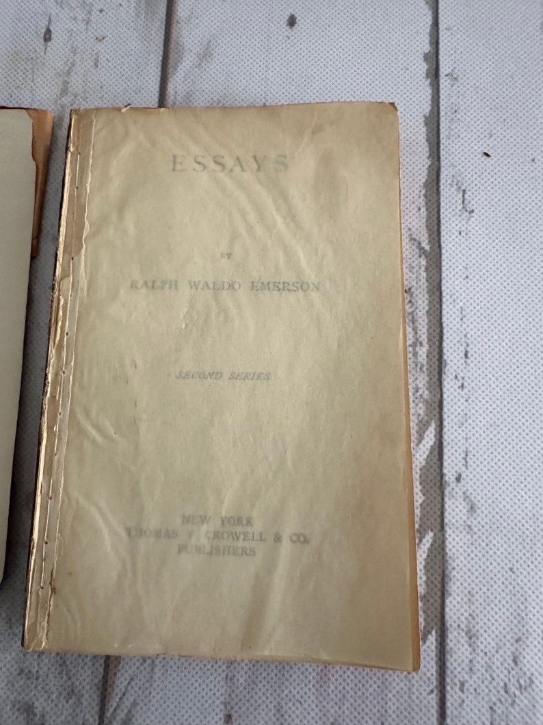 Ralph Waldo Emerson "ESSAYS" Second Series Softcover~Antique Publication 1800's Thomas Y Cromwell New York~ Antiquarian Book FREE SHIP image 1