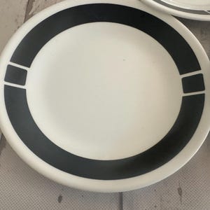 Vintage Corelle URBAN BLACK 6.75" Bread & Butter Plates~ Excellent Condition ~ Lot of 3~ FREE Shipping