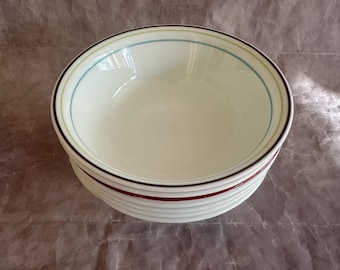 Lot of 7 (6.25")Mismatched Corelle Cereal/All-purpose Bowls~ Trim Variations~ Good Condition FREE SHIPPING