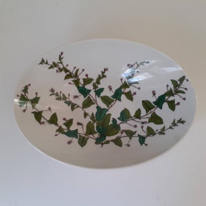 Royal Tettau Bavaria Germany HATHAWAY Oval Serving Bowl~ Very Scarce  Green Tulips~ FREE SHIP