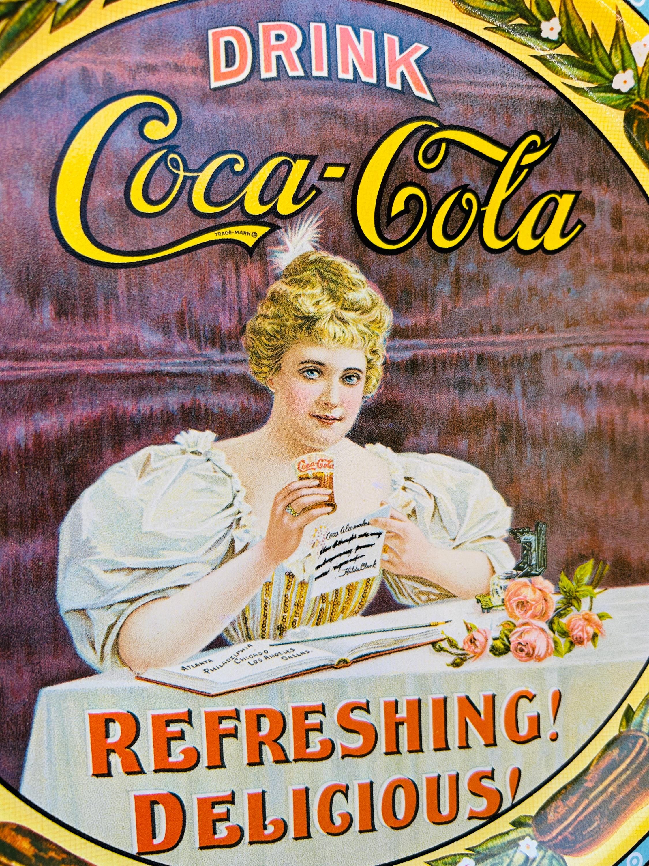 Vintage Coca-cola Metal Tray – 75th Anniversary Hilda Clark