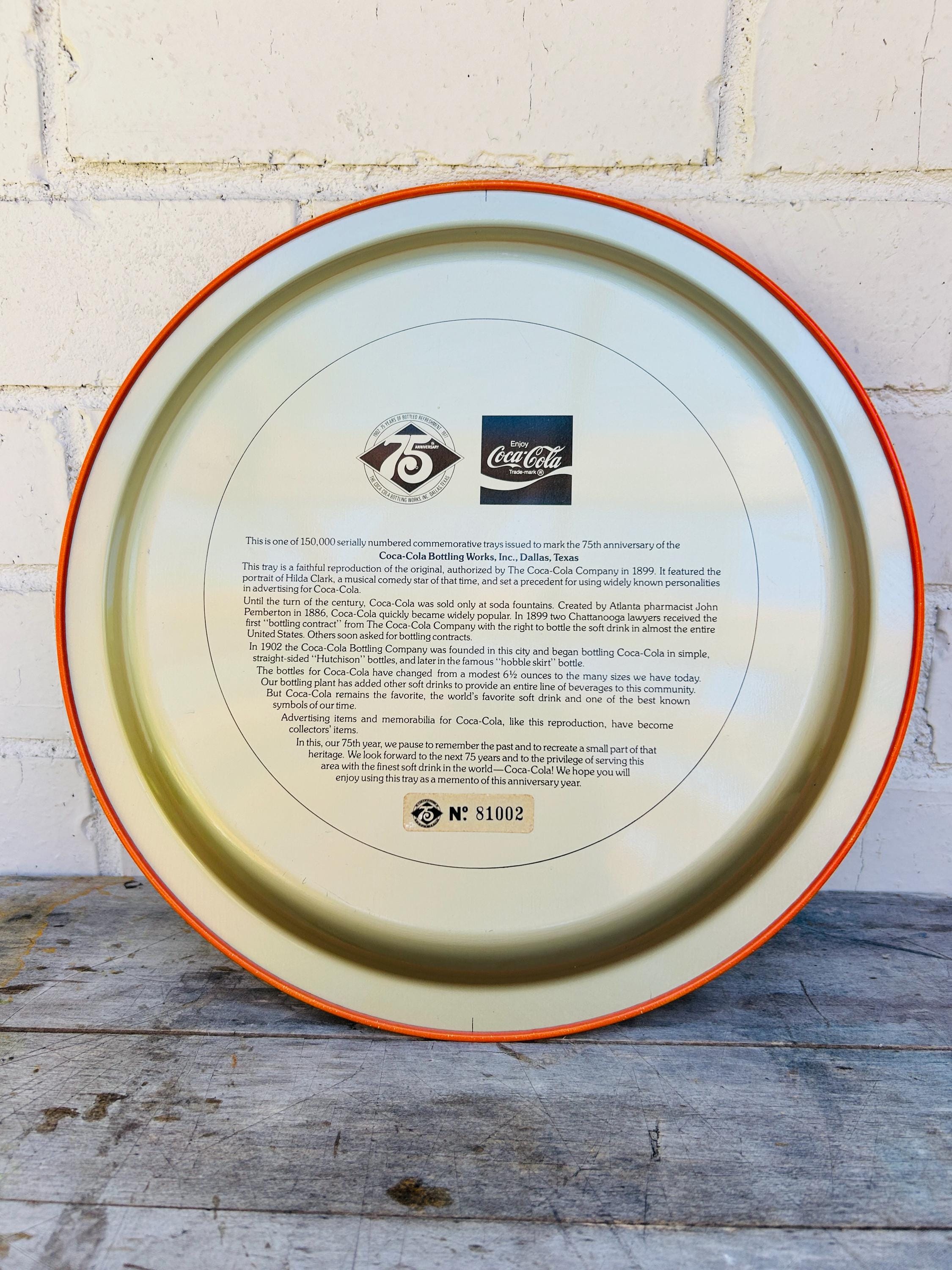 Vintage Coca-cola Metal Tray – 75th Anniversary Hilda Clark