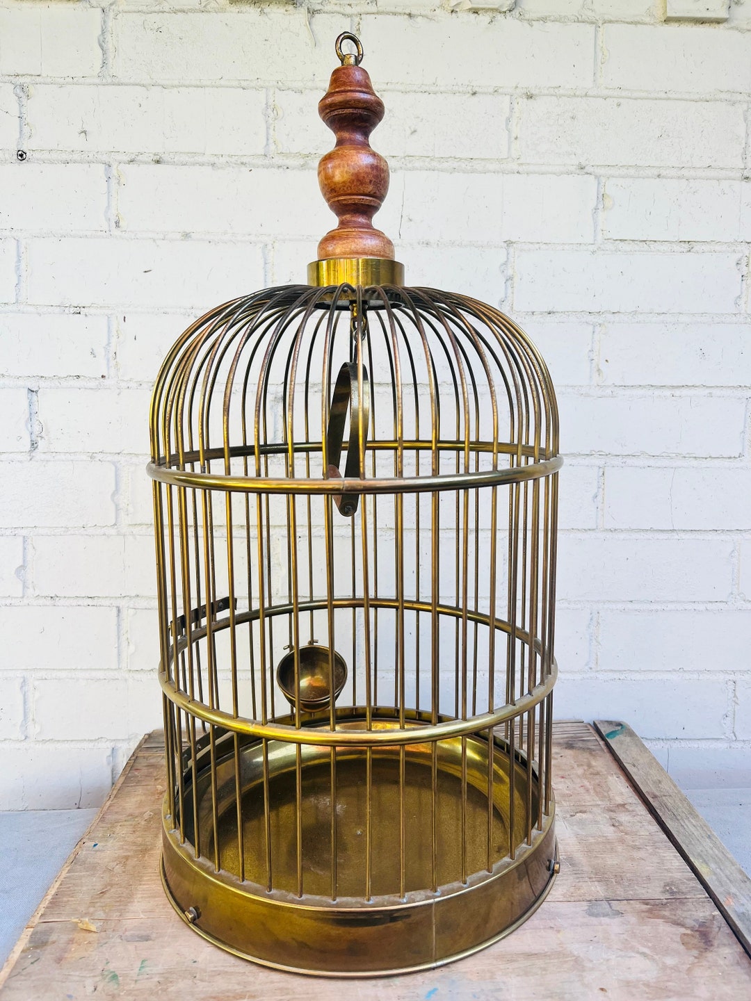 Antique Brass Bird Cage Bird Home Accessory Etsy