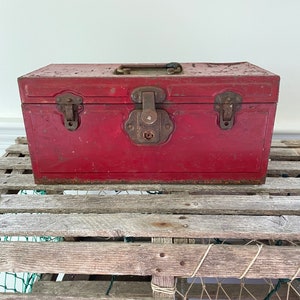 Red Metal Toolbox - Storage Box