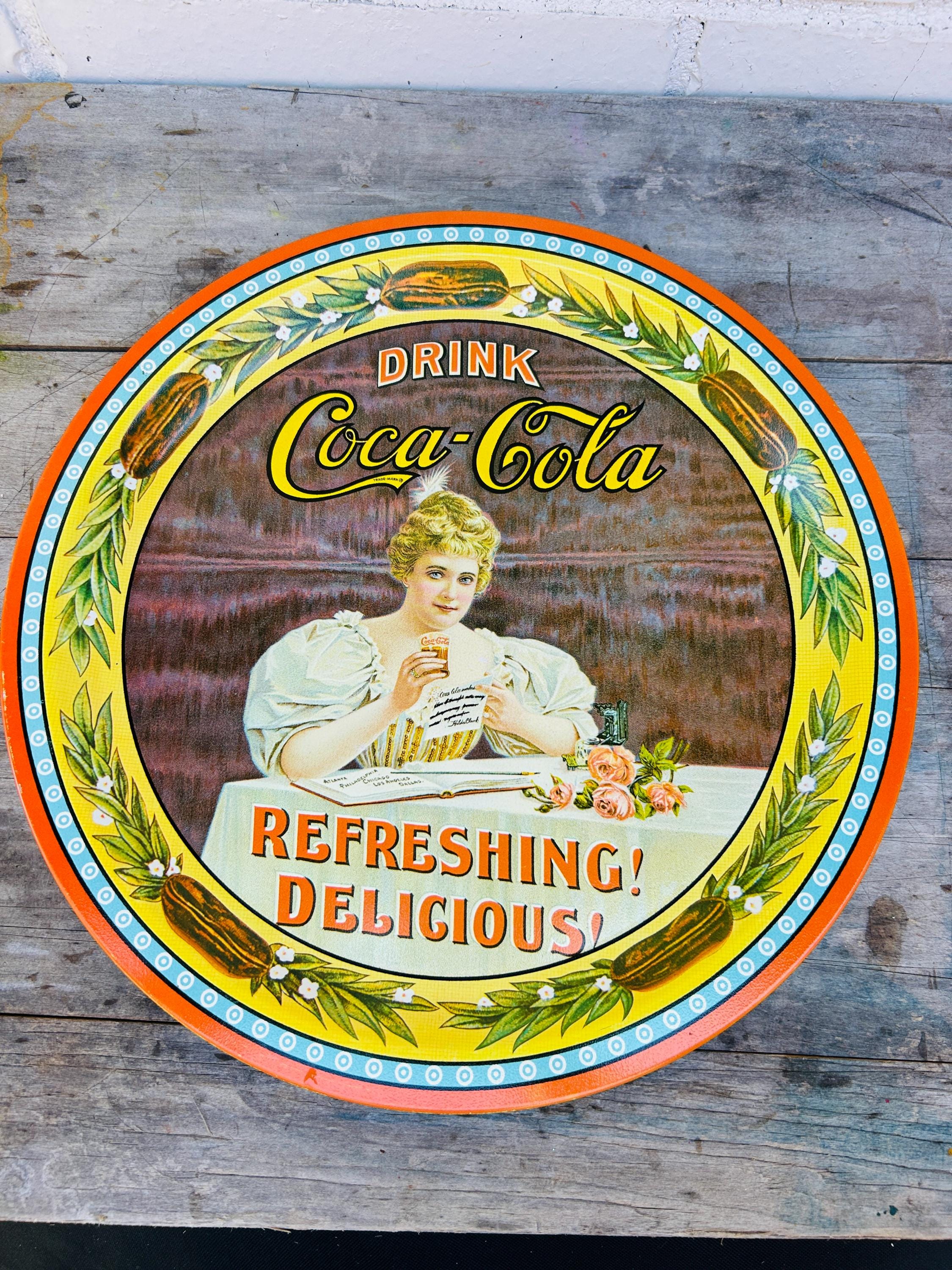 Vintage Coca-cola Metal Tray – 75th Anniversary Hilda Clark