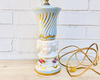 French Lamp-Antique Lamp-Porcelain Lamp-Cherub-Table Lamp