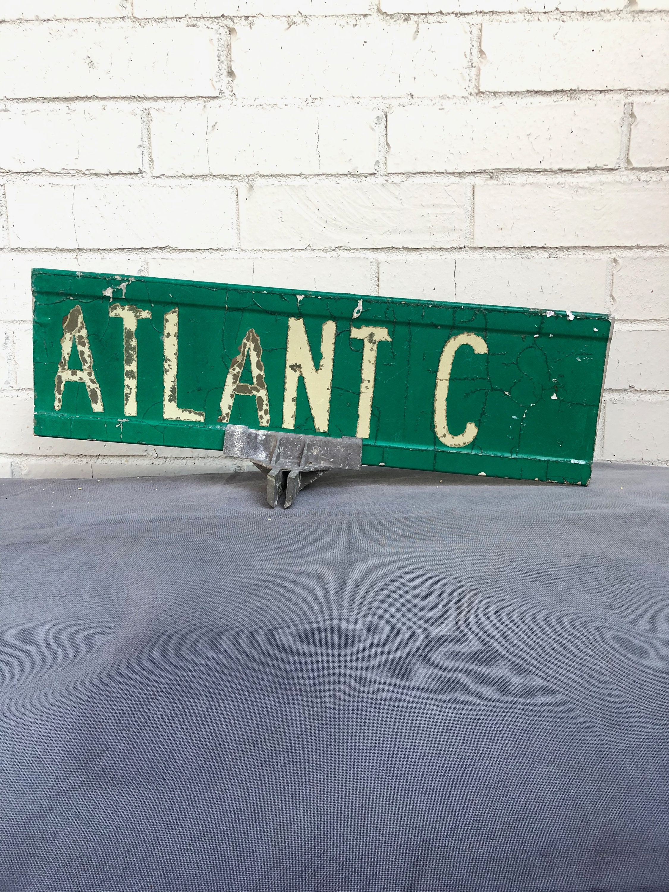 Vintage Metal Street Sign With the Name Atlantic Etsy