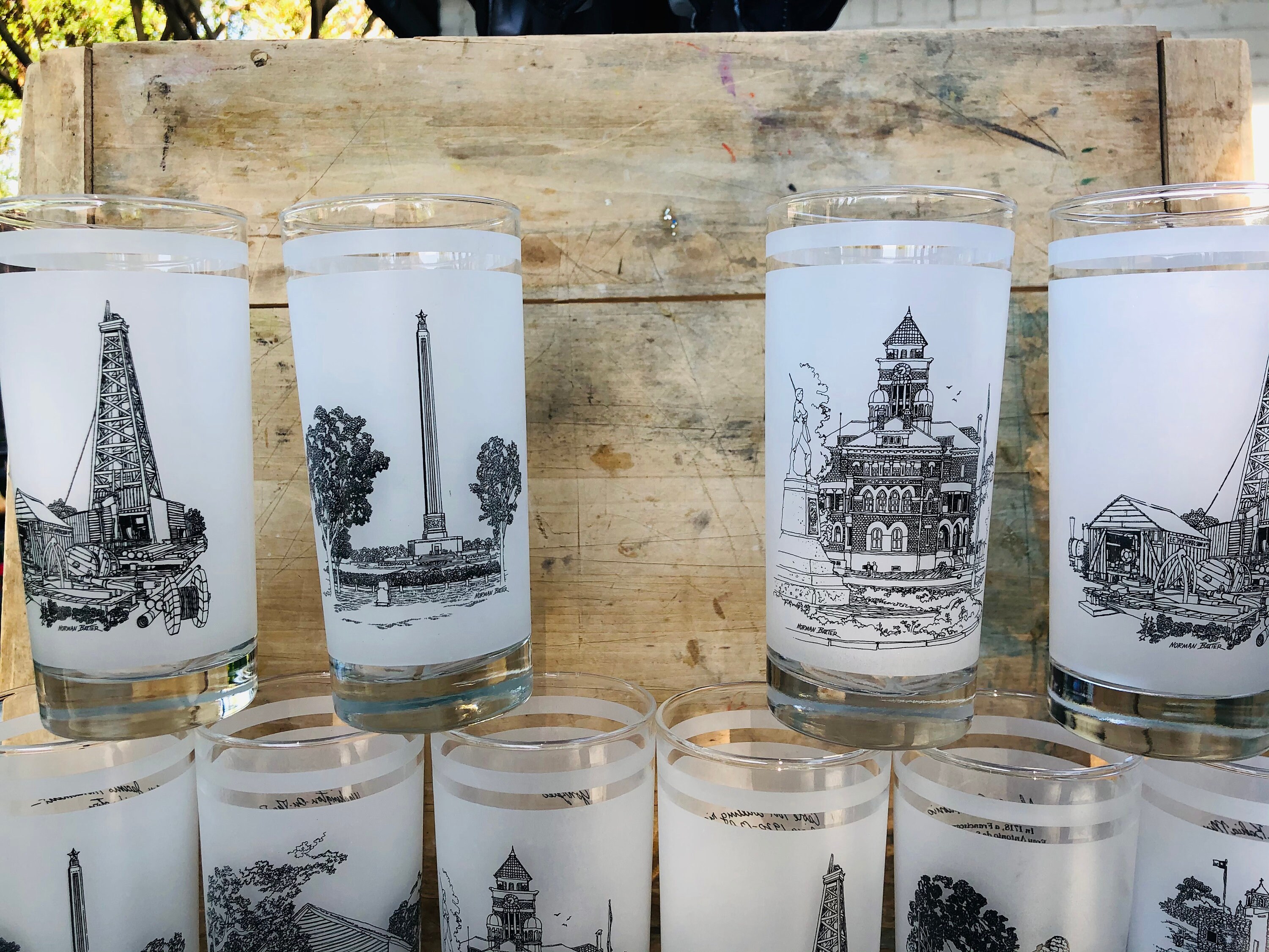 Set Drinking Glasses Barware Texas Commemorative Glasses Etsy