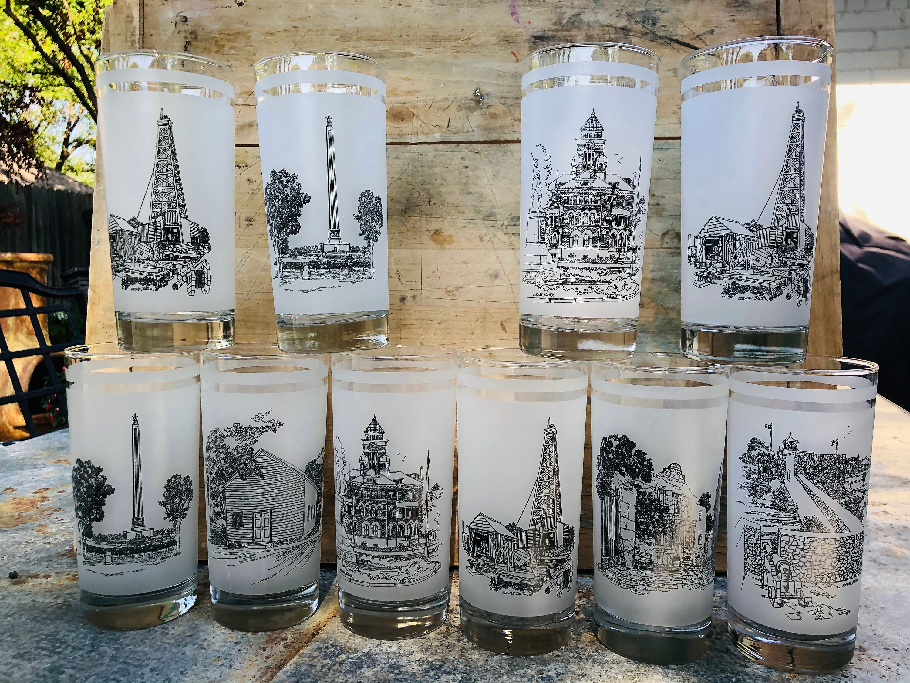Set Drinking Glasses Barware Texas Commemorative Glasses Etsy