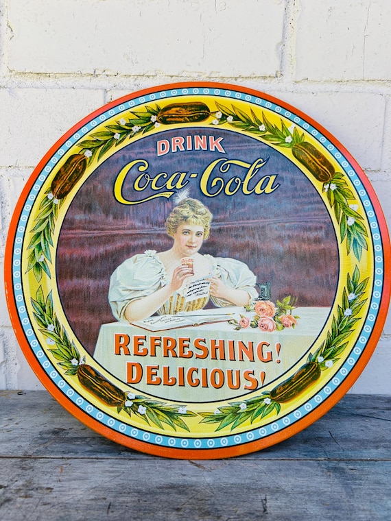 Vintage Coca-cola Metal Tray – 75th Anniversary Hilda Clark