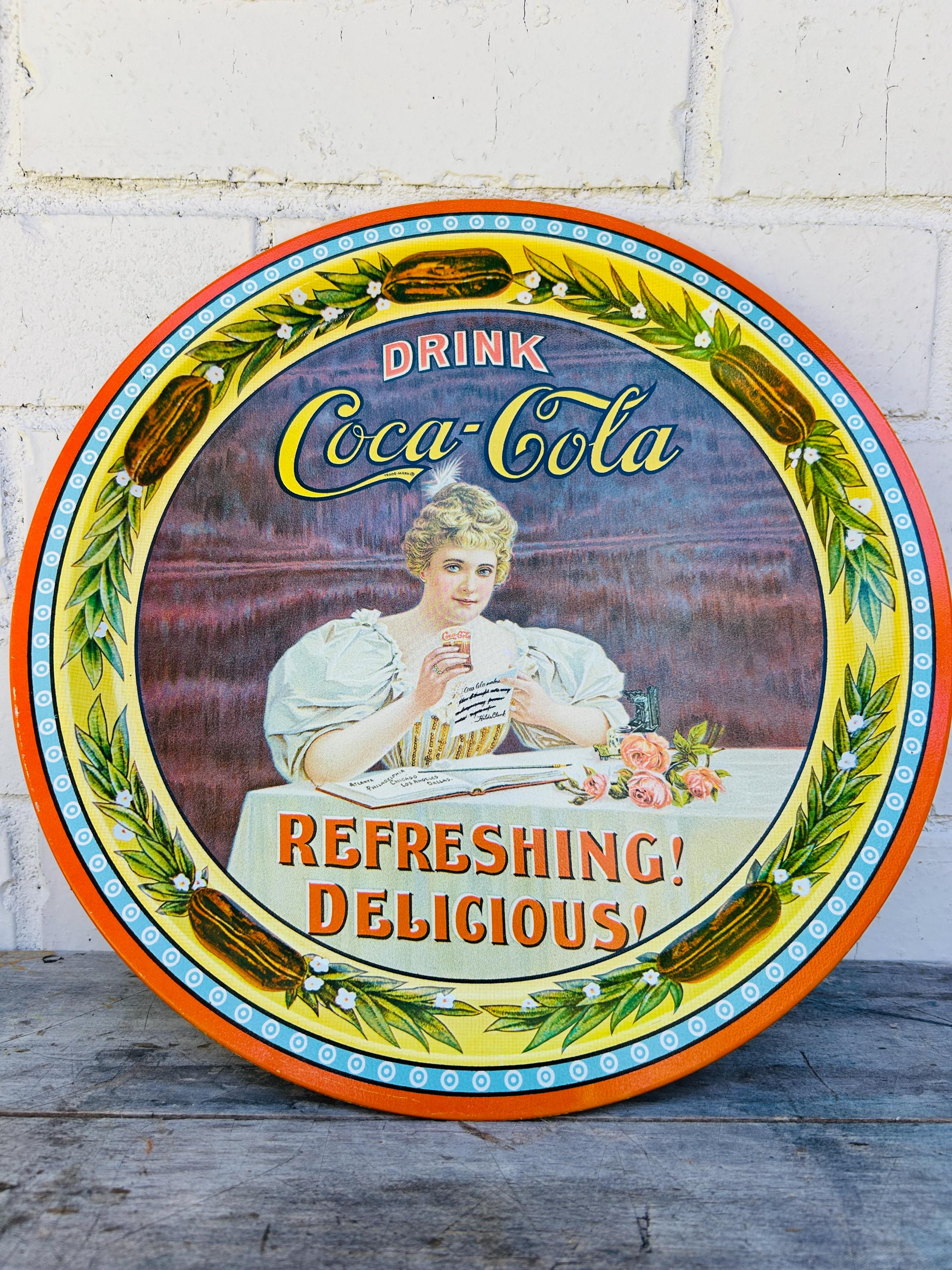 Vintage Coca-cola Metal Tray – 75th Anniversary Hilda Clark
