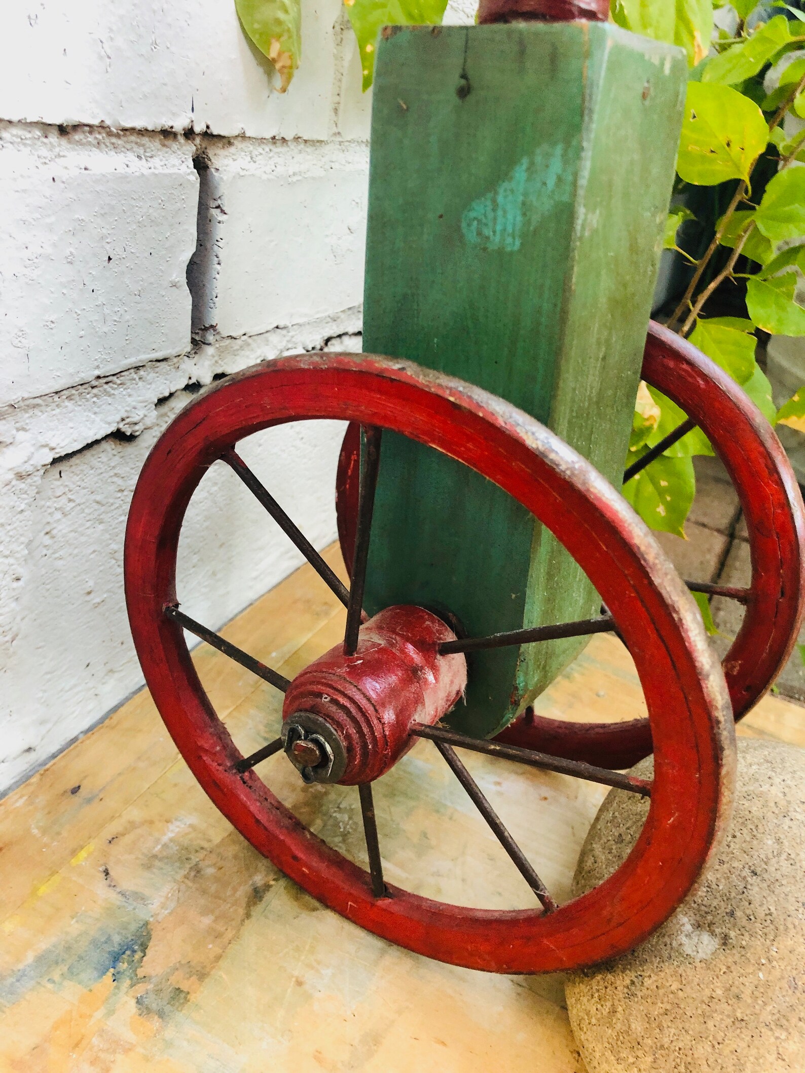 Antique Wood Stick Horse on Wheels Toy Child Etsy