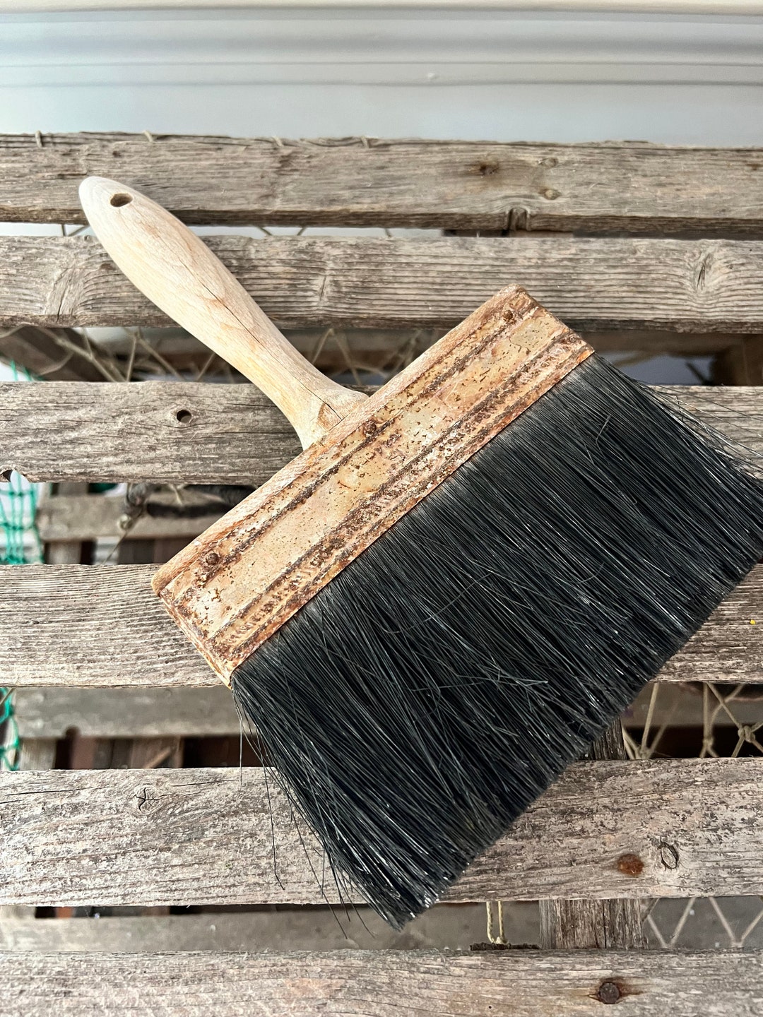 Large Vintage Paint Brushindustrialdecorconstruction Etsy