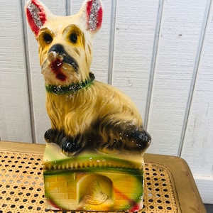Chalkware Dog - Scottie Dog -Statue - Carnival Prize - Terrier Dog