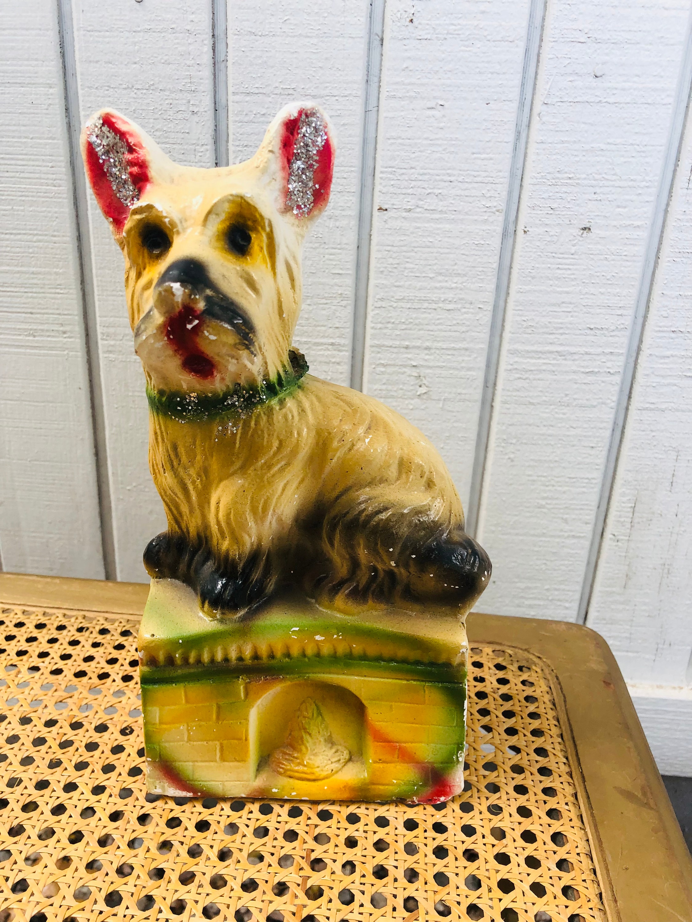Chalkware Dog - Scottie Dog -statue - Carnival Prize - Terrier Dog