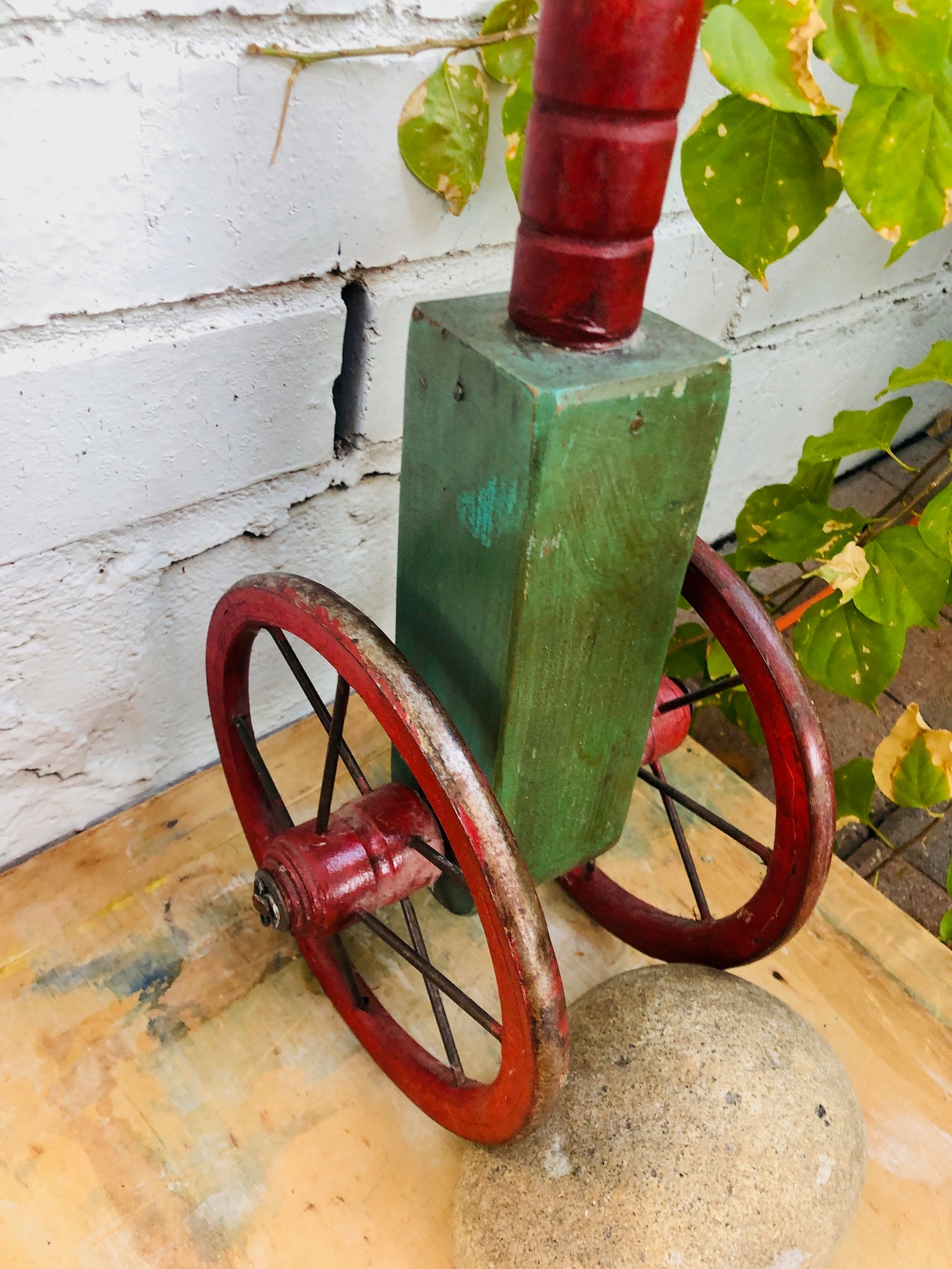 Antique Wood Stick Horse on Wheels Toy Child Etsy