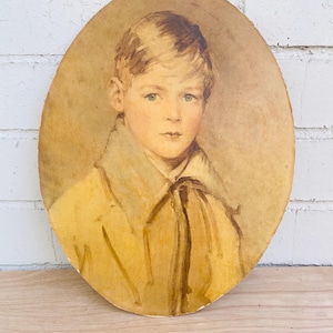 Vintage Portrait- Boy Portrait- Watercolor- Painted Portrait- Child Portrait