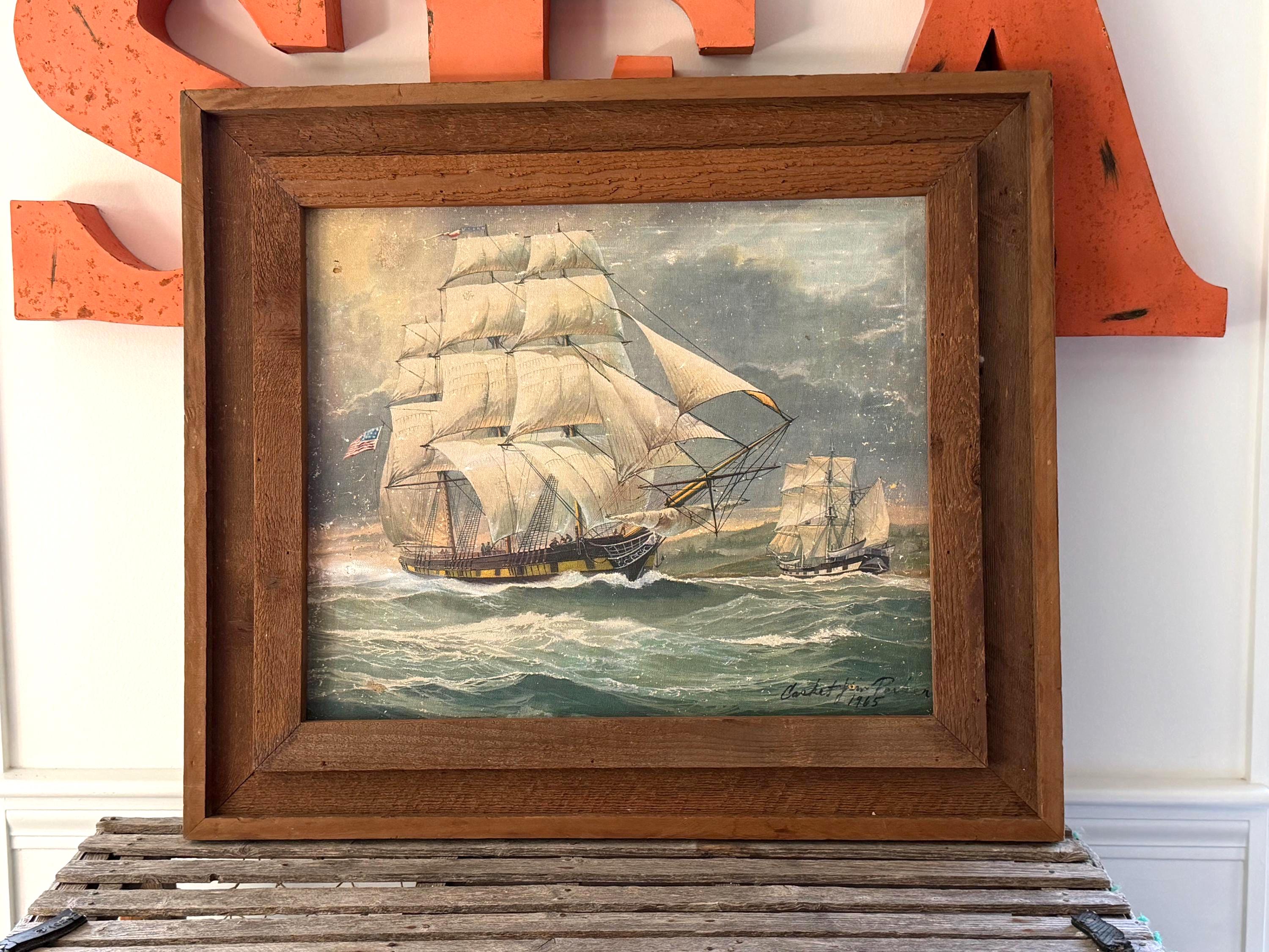 船の油彩画 1960年制作 60s Ship Painting - Etsy