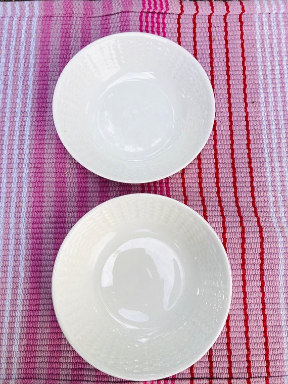 Wedgwood Nantucket Basket Weave Bowls set Nantucket White Etsy