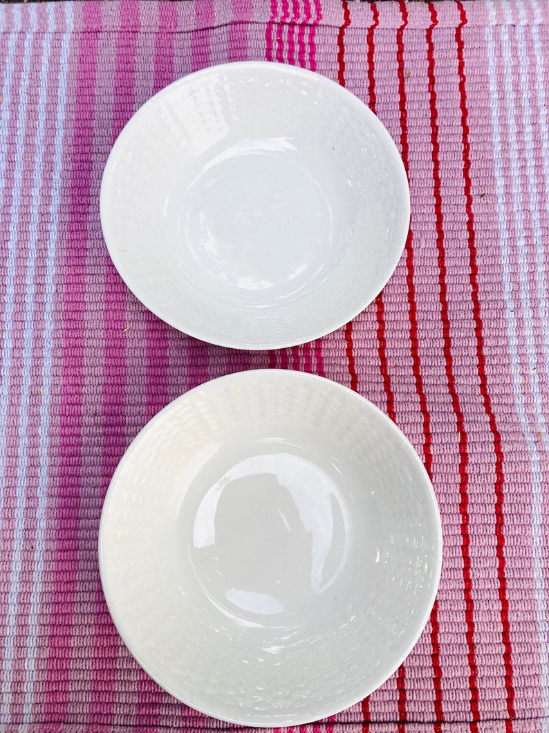 Wedgwood Nantucket Basket Weave Bowls set Nantucket White Etsy