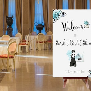 Bridal Shower Welcome Sign Breakfast at Tiffany&#39;s Digital Download 16x20, 20x30, 24x36