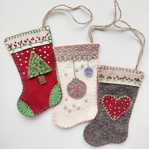 Festive Stocking Ornament PDF Sewing Pattern Tutorial Download