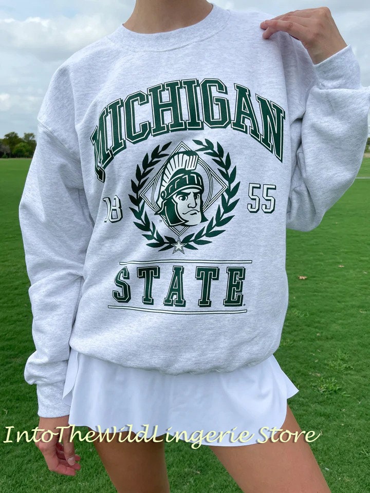 Discover Vintage 90s Michigan State Crewneck Sweatshirt, University of Michigan Sweatshirt