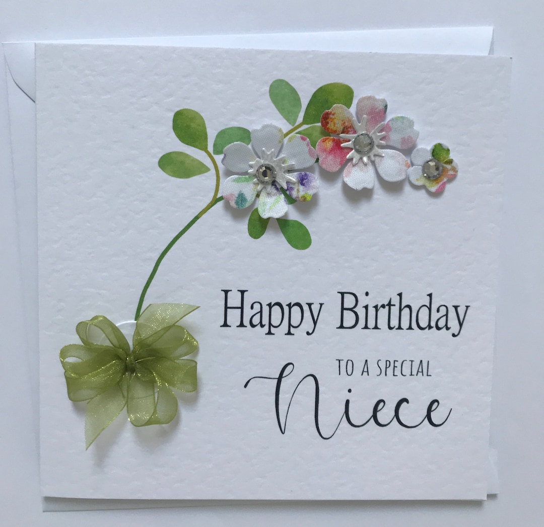 Flower Birthday Card for a Special Niece, Handmade in the UK Etsy UK