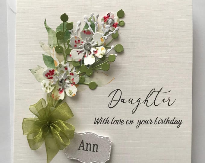 Floral Daughter Birthday Card Handmade In The UK Etsy floral-daughter-birthday-card-handmade-in-the-uk-etsy