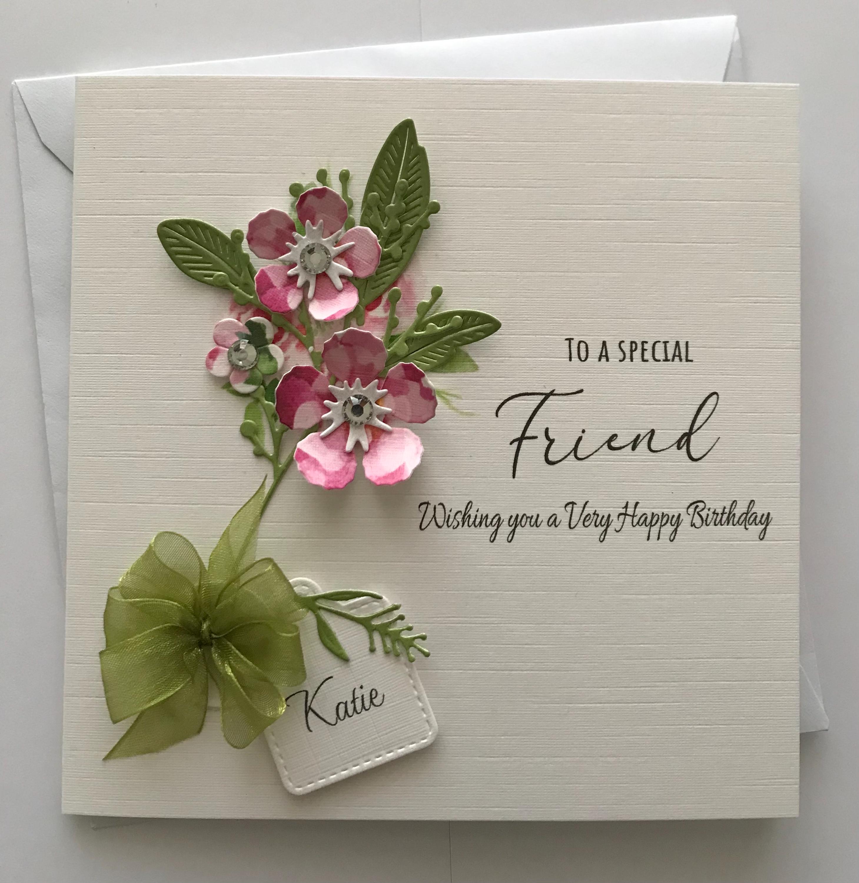 3D Personalised Special Friend Birthday Card, Handmade in the UK - Etsy UK