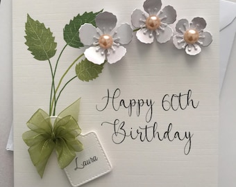 3D Personalised 60th Birthday Card, Handmade