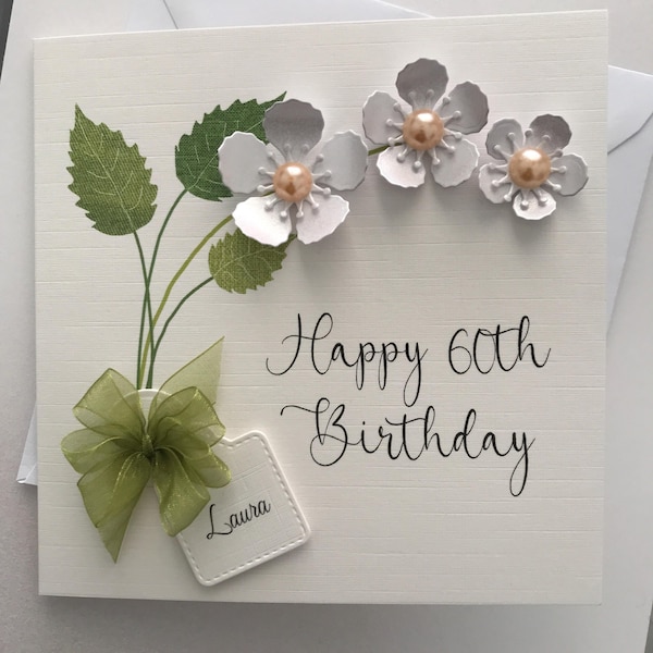 3D Personalised 60th Birthday Card, Handmade