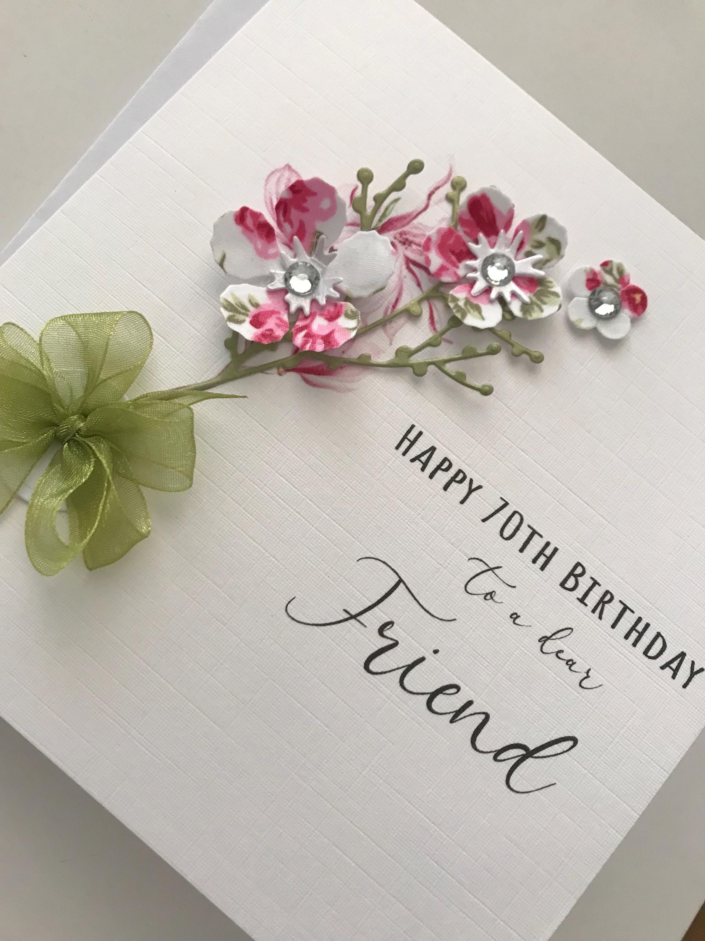 3D Personalised 70th Birthday Card for Friend, Handmade - Etsy UK