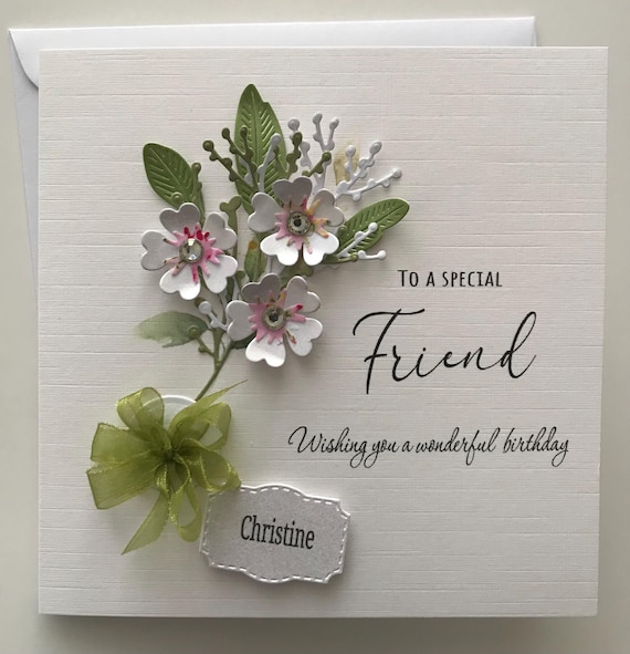 Handmade 3D Flower Birthday Card, Special Friend, UK