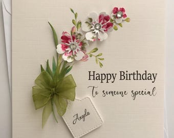 3D Personalised Birthday card to someone special, Handmade in the UK