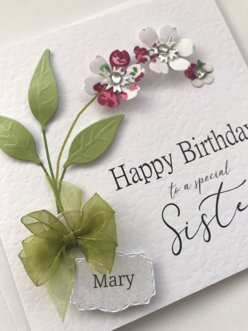 Flower Birthday Card for a Special Sister Handmade in the UK Etsy UK