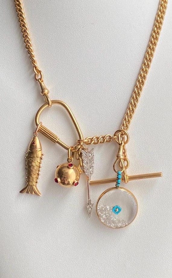 Vintage 18kt Gold carabiner, charm holder, chain extender