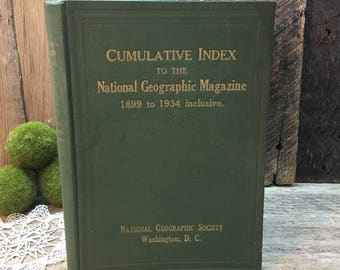 Cumulative Index To The National Geographic Magazine 1899 to 1934 Hard Back