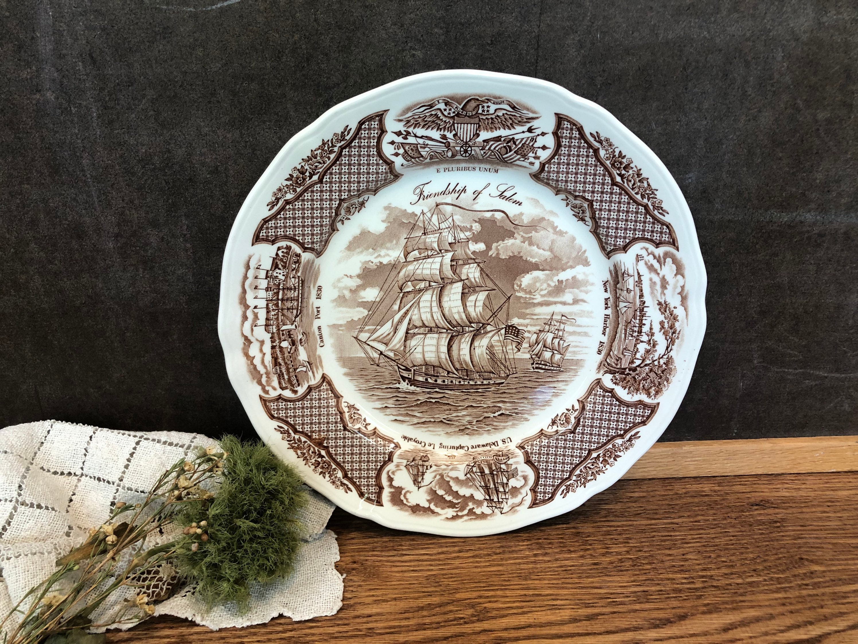Friendship of Salem Ship Dinner Plate Alfred Meakin Etsy UK
