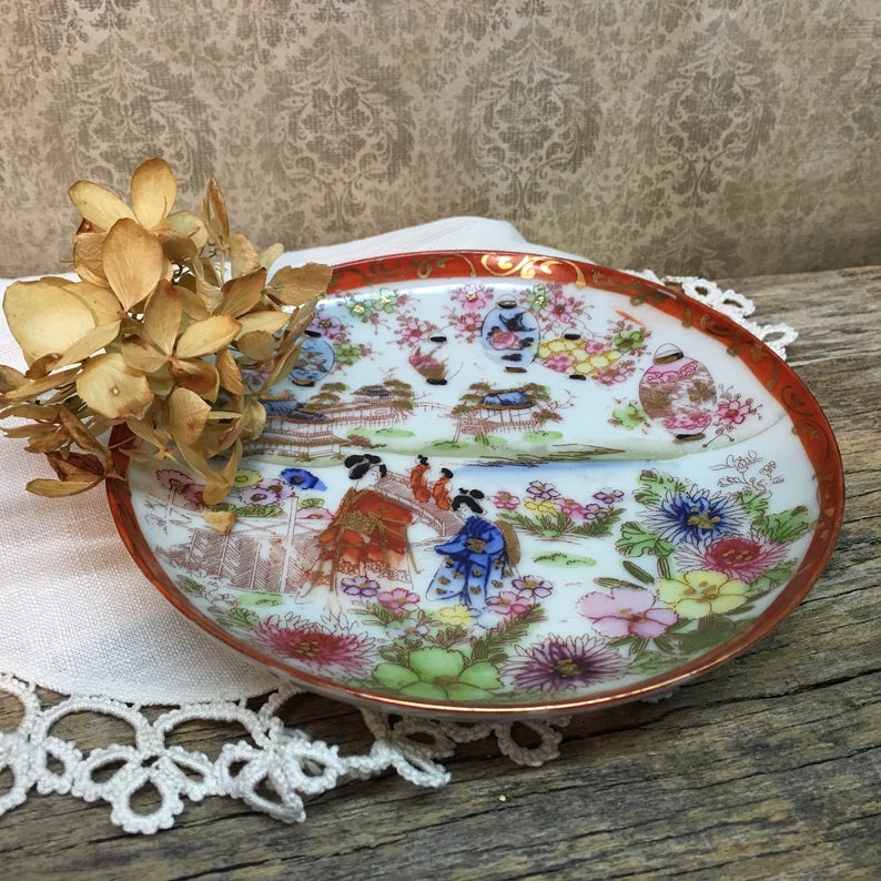 Vintage Japanese Porcelain Saucer Plate Geisha Girls | Etsy