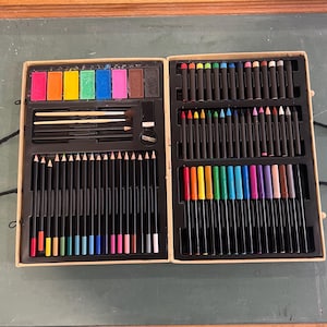 Vintage Painters Box Artist Tray with Supplies